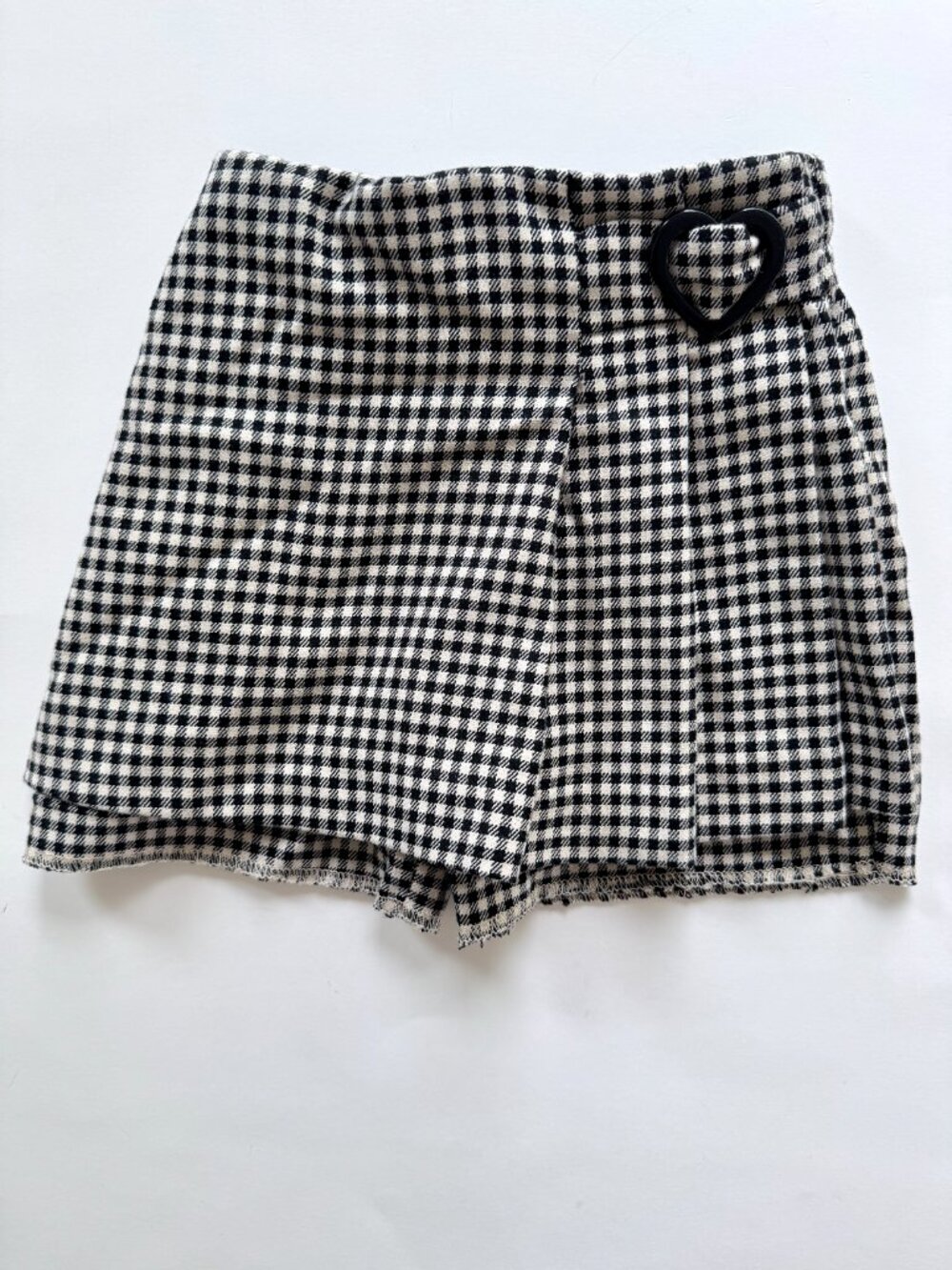 Zara Girls Black White Check Heart Skort 2-3Y